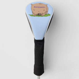 Cute baby wombat cartoon illustration golf head cover