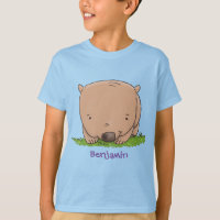 Cute baby wombat cartoon illustration