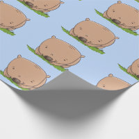 Cute baby wombat cartoon illustration