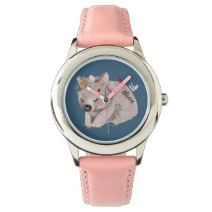 Cute Baby Wombat Gold Speckle Custom Watch
