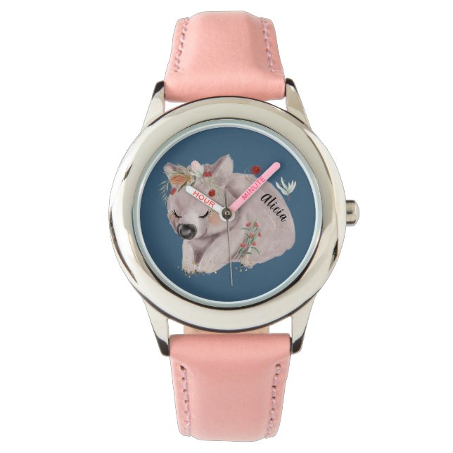 Cute Baby Wombat Gold Speckle Custom Watch (Front)