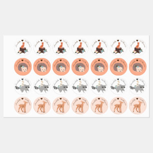 Cute Baby Woodland Forest Animals & Monogram