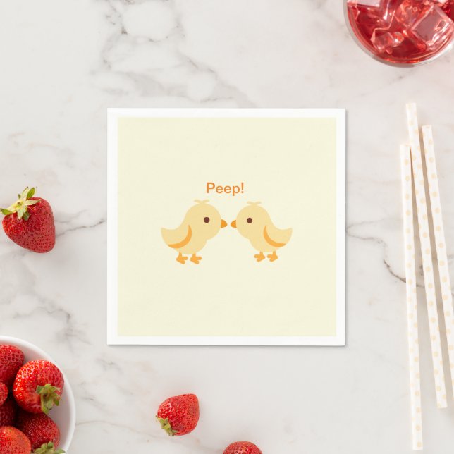Cute Baby Yellow Chick Baby Shower Napkin (Insitu)