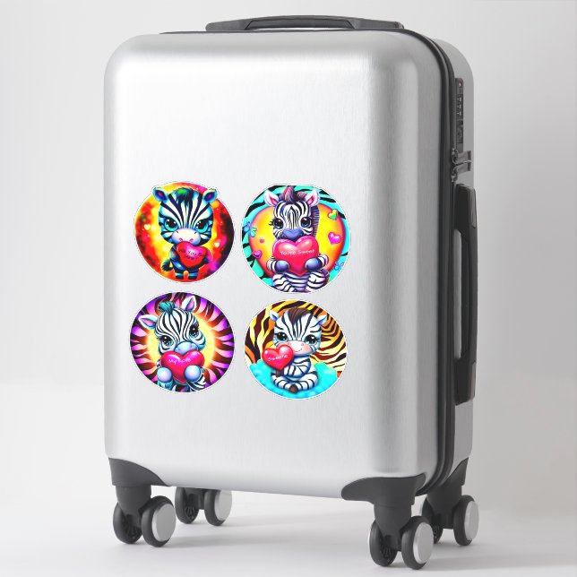 Cute Baby Zebras with Hearts (Suitcase)