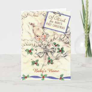Cute Baby's 1st Christmas Holiday Card