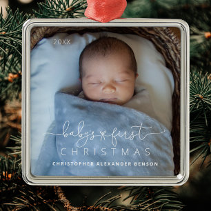Cute Baby's 1st Christmas Metal Ornament