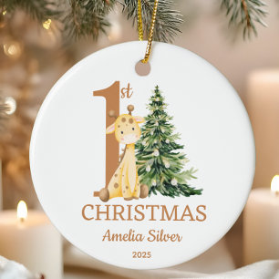 Cute Baby's 1st Christmas Personalised Ceramic Tree Decoration