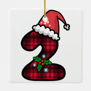 Cute Baby's 2nd Christmas cute Photo floral frame Ceramic Ornament