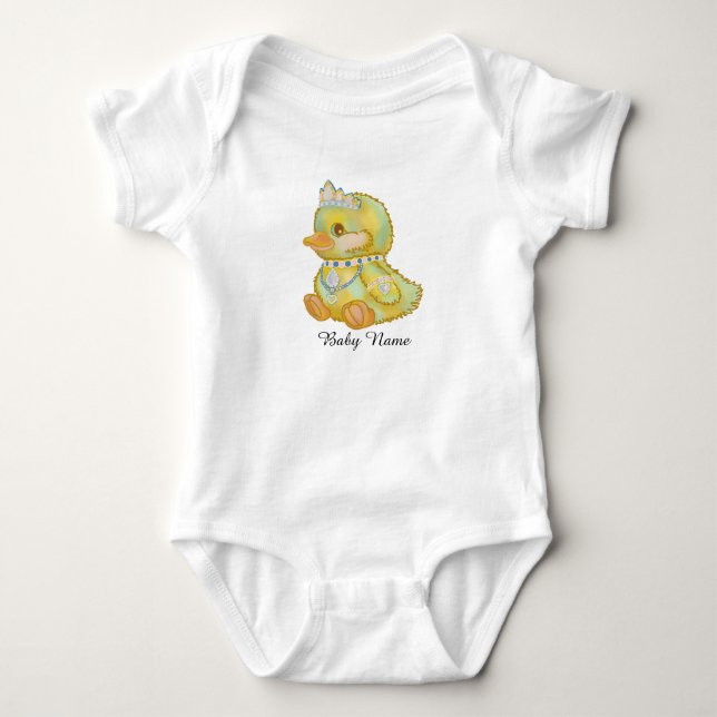 Cute Baby's Dressed Up Ducky Bodysuit (Front)