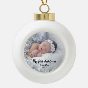 Cute baby's first christmas  ceramic ball christmas ornament