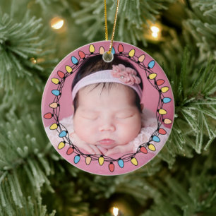 Cute baby's first christmas ceramic tree decoration