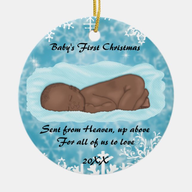 CUTE Baby's First Christmas Ceramic Tree Decoration (Front)