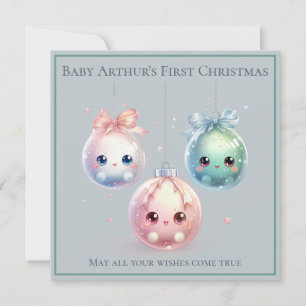 Cute Baby's First Christmas Christmas Card