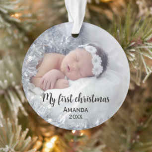 Cute baby's first christmas ornament