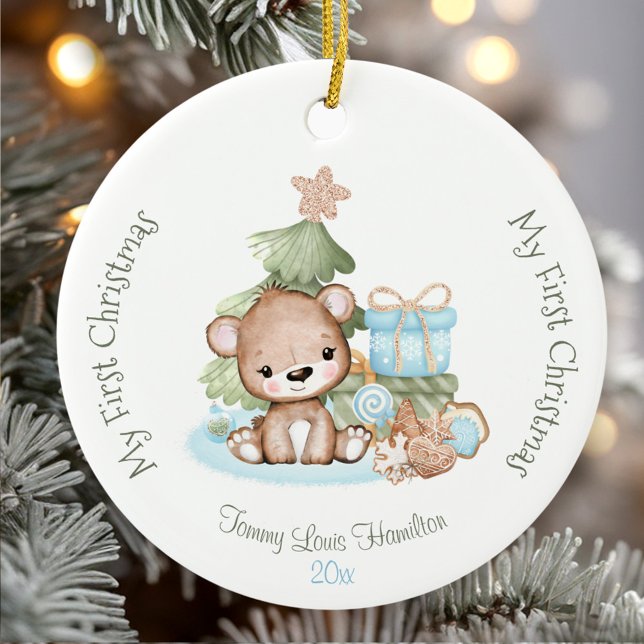 Cute Baby's First Christmas Ornament Ceramic (Cute Baby's First Christmas Ornament Ceramic)