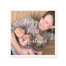 Cute Baby's First Christmas Paper Napkins