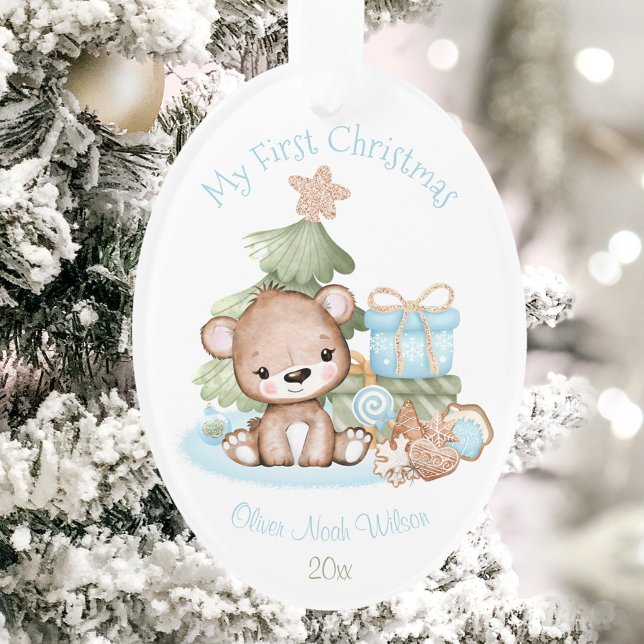 Cute Baby's First Oval Christmas Ornament Acrylic (Cute Baby's First Oval Christmas Ornament Acrylic)