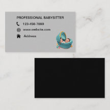 cute babysitter business cards
