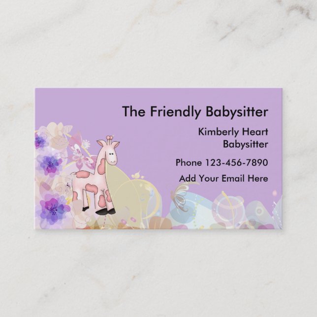 Cute Babysitter Businesscards Business Card (Front)