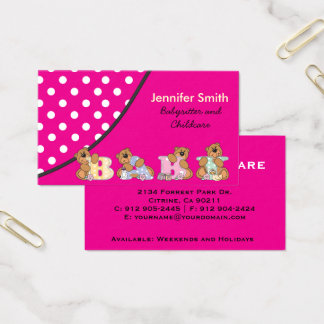 babysitter cards