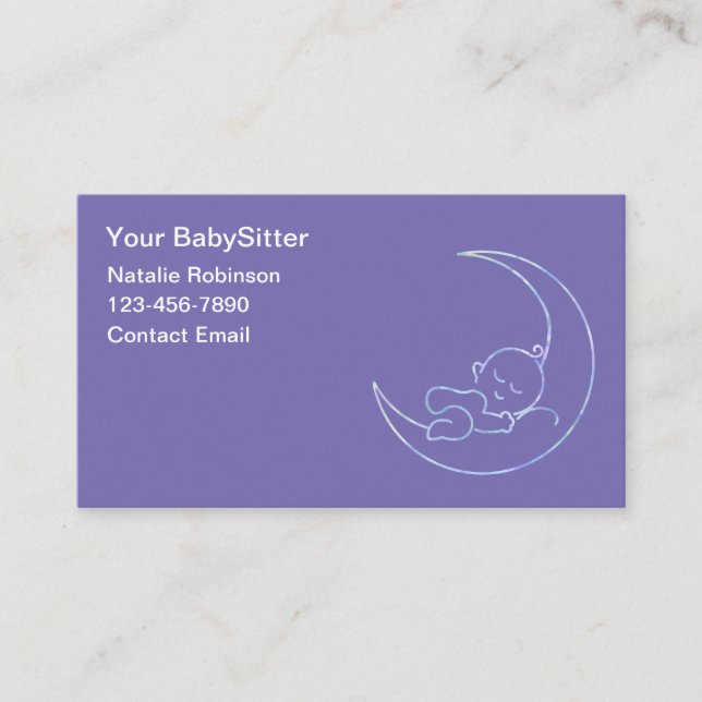 Cute Babysitter Simple Business Cards (Front)