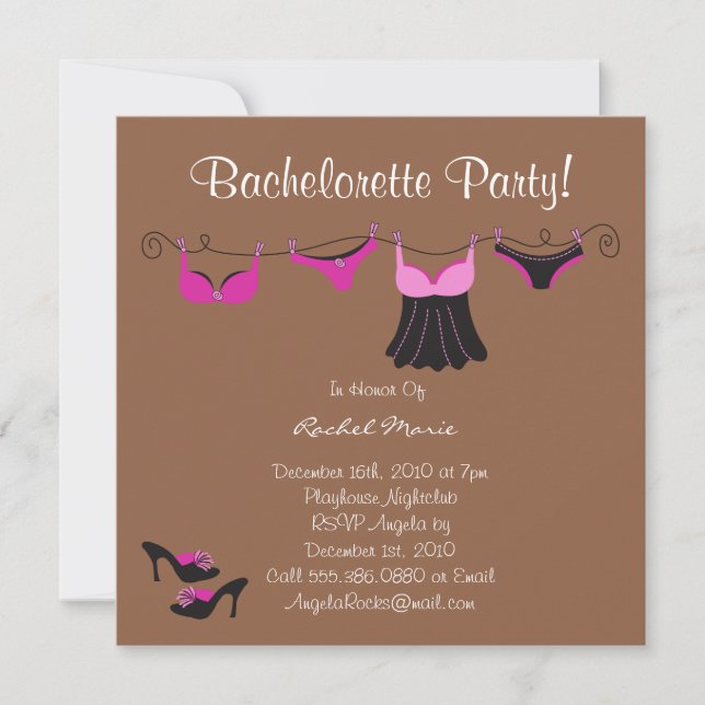 Cute Bachelorette Party Invitation (Front)