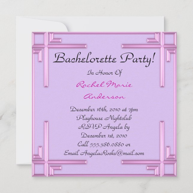 Cute Bachelorette Party Invitation (Front)