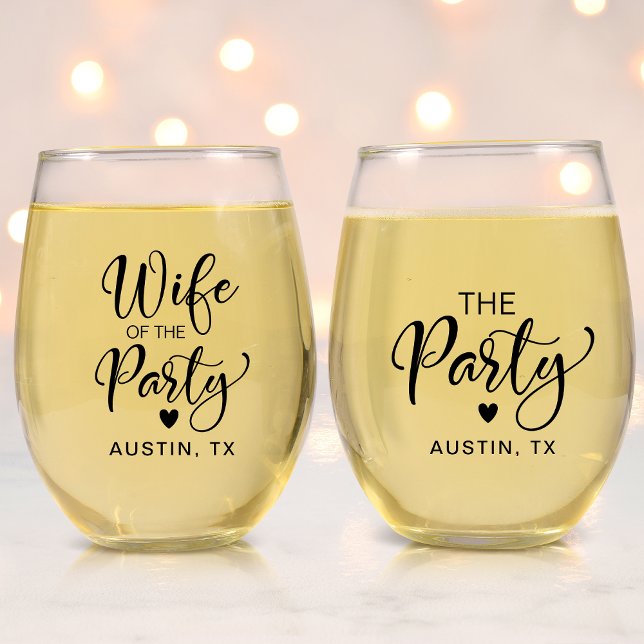 Cute Bachelorette Party Stemless Wine Glass (Creator Uploaded)