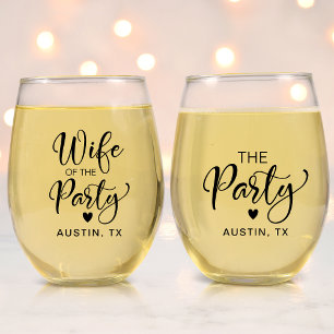 Cute Bachelorette Party Stemless Wine Glass
