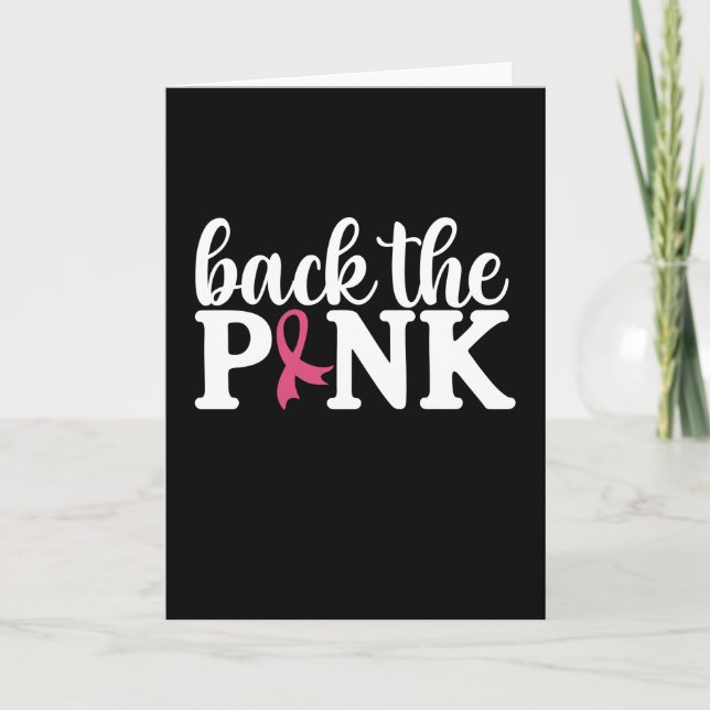Cute Back The Pink Breast Cancer Awareness Month  Card (Front)