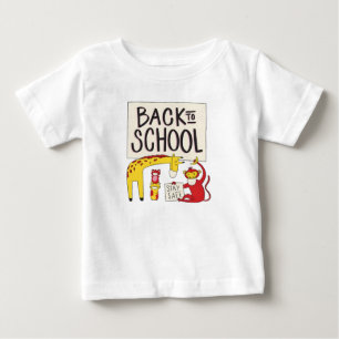 Cute Back to School Animals Safety Design Baby T-Shirt