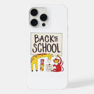 Cute Back to School Animals Safety Design iPhone 15 Pro Max Case