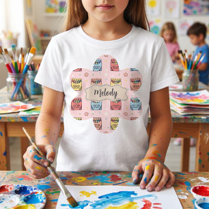 Cute Back to School Crayon Pattern T-Shirt