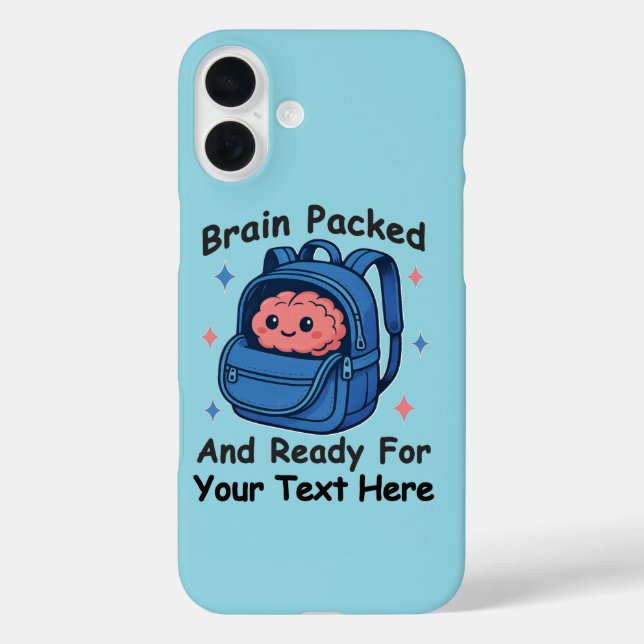 Cute Back-to-School Customisable “Brain Ready" Case-Mate iPhone Case (Back)