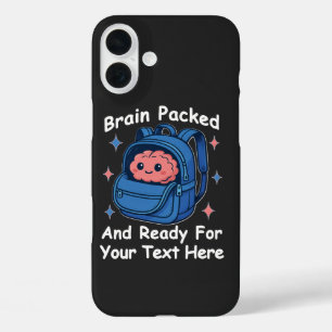 Cute Back-to-School Customisable “Brain Ready" iPhone 16 Plus Case