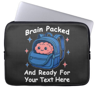 Cute Back-to-School Customisable “Brain Ready" Laptop Sleeve