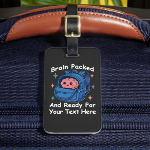Cute Back-to-School Customisable “Brain Ready" Luggage Tag