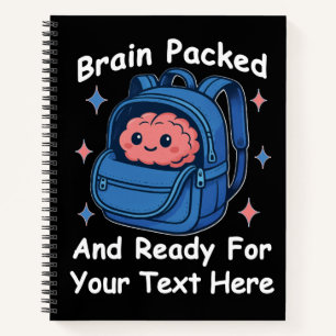 Cute Back-to-School Customisable “Brain Ready" Notebook