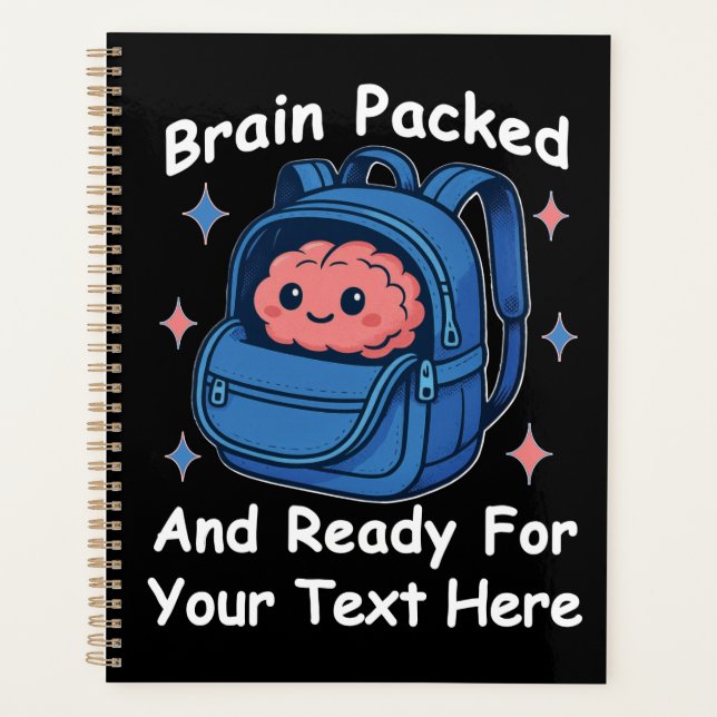 Cute Back-to-School Customisable “Brain Ready" Planner (Front)