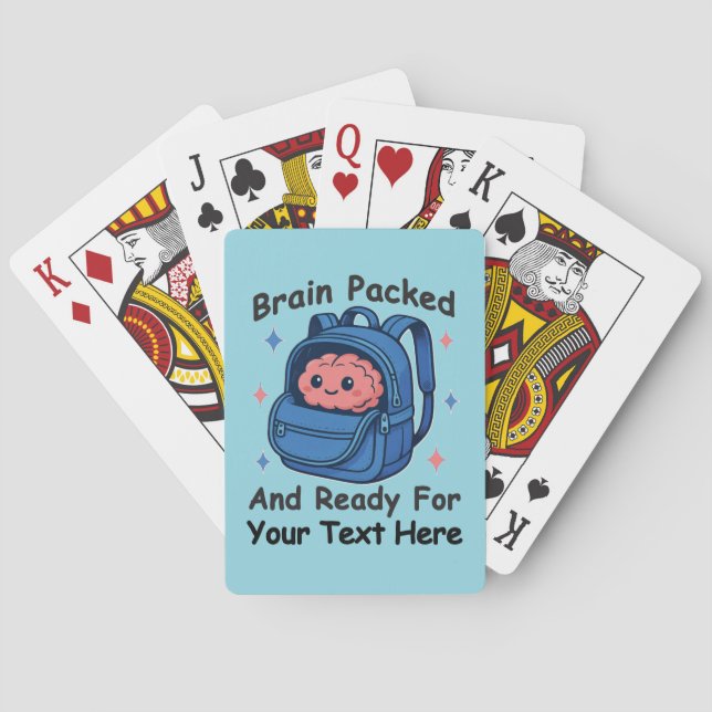 Cute Back-to-School Customisable “Brain Ready" Playing Cards (Back)
