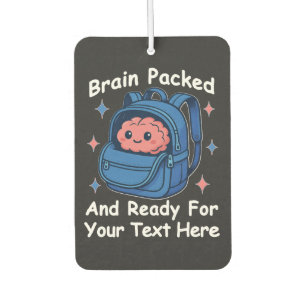 Cute Back-to-School Customizable “Brain Ready" Car Air Freshener