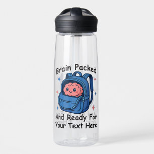 Cute Back-to-School Customizable “Brain Ready" Water Bottle