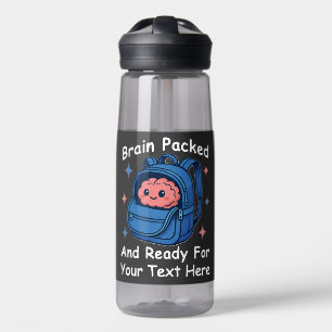 Cute Back-to-School Customizable “Brain Ready" Water Bottle