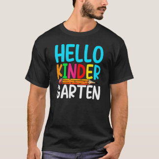 Cute Back To School Hello Kindergarten First Day O T-Shirt