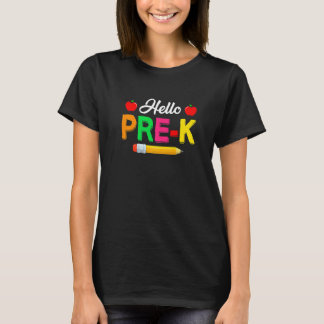 Cute Back To School Hello Pre K First Day Of Schoo T-Shirt
