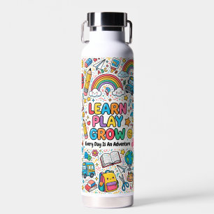 Cute Back to School Kids Water Bottle with Smiling