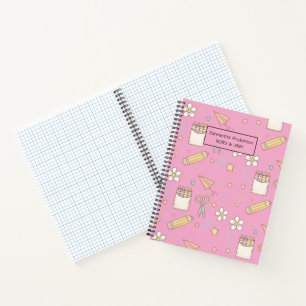 Cute Back to School Pattern School Supplies Notebook