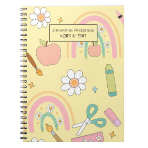 Cute Back to School Pattern    School Supplies  Notebook