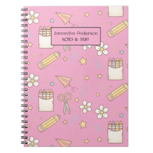 Cute Back to School Pattern    School Supplies  Notebook