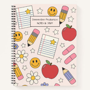 Cute Back to School Pattern    School Supplies  Notebook